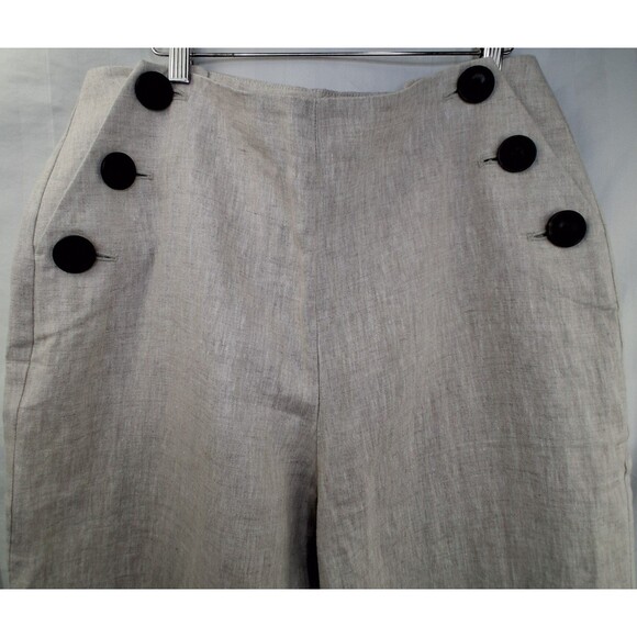 Boden Linen Wide Leg Pants Women's NWT Beige Lagenlook Vacation Sailor Size 10 - Picture 7 of 14